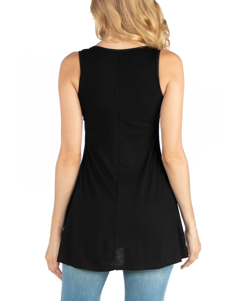 24seven Comfort Apparel Scoop Neck Sleeveless Maternity Tank Top