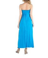 24seven Comfort Apparel Sleeveless Empire Waist Maternity Maxi Dress