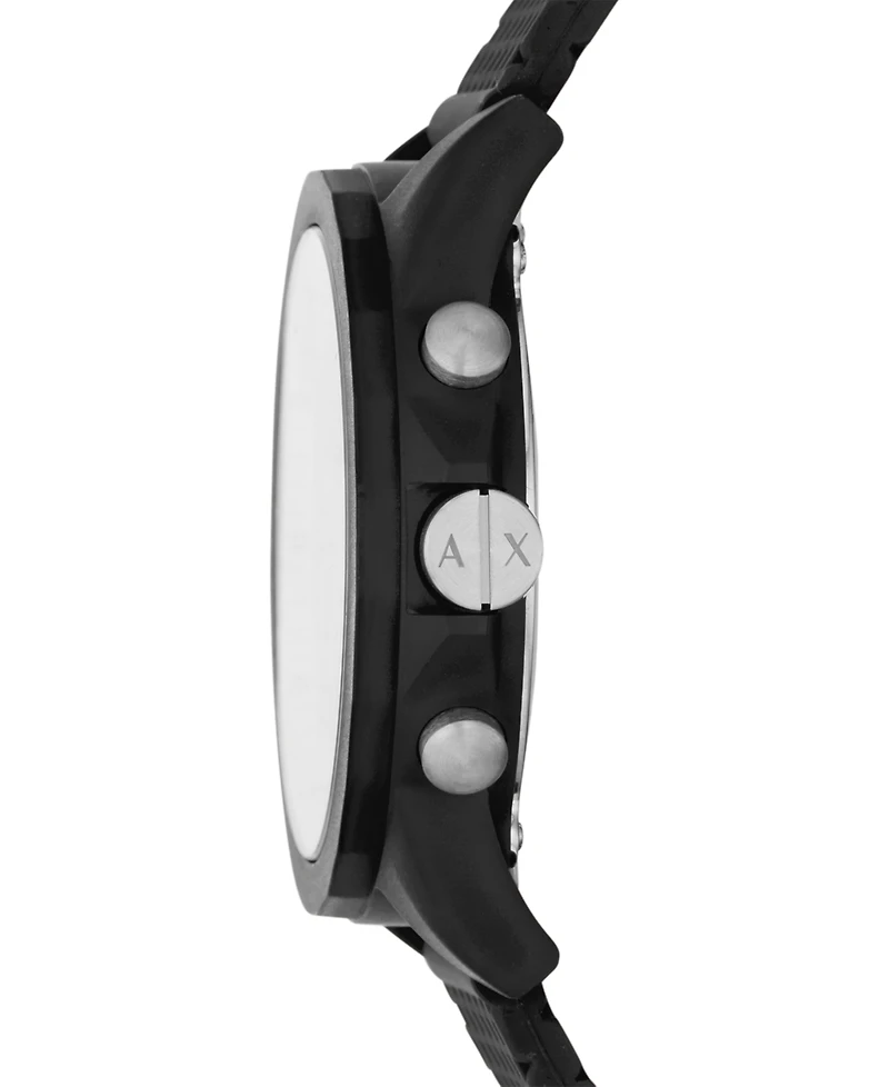 A|X Armani Exchange Men's Chronograph Black Silicone Strap Watch 44mm