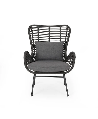Noble House Montana Outdoor Club Chairs with Cushions, Set of 2