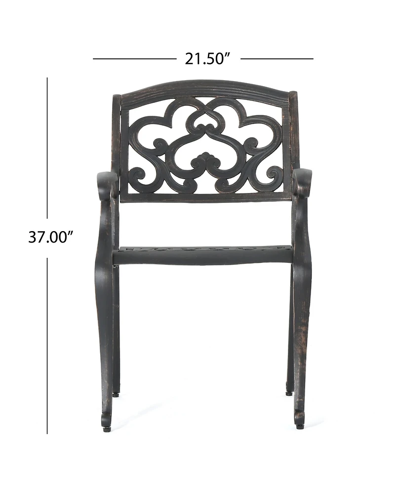 Noble House Austin Outdoor Cast Dining Chairs, Set of 2