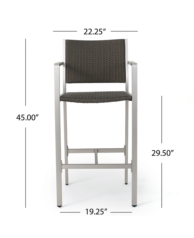Noble House Cape Coral Outdoor Barstools, Set of 2