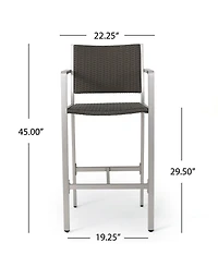 Noble House Cape Coral Outdoor Barstools, Set of 2
