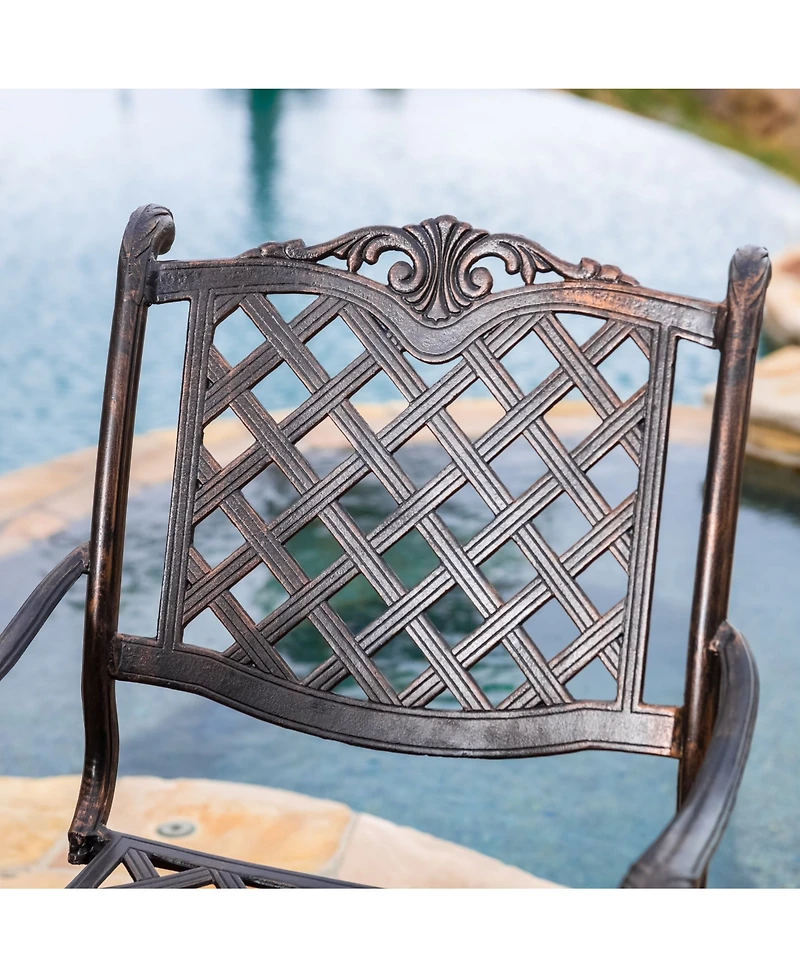 Noble House Cobb Outdoor Cast Barstool, Set of 2