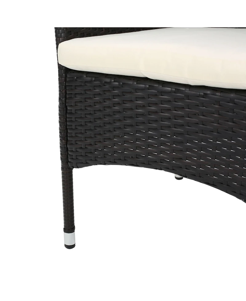 Noble House Malaga Outdoor 3 Piece Bistro Set with Cushions