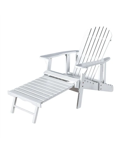 Noble House Hayle Reclining Adirondack Chair with Footrest