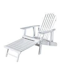 Noble House Hayle Reclining Adirondack Chair with Footrest