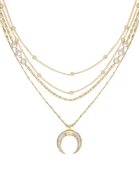 Ettika Layered Chain Crescent Horn Women's Necklace