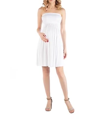 24seven Comfort Apparel Bandeau Top Empire Waist Short Maternity Dress