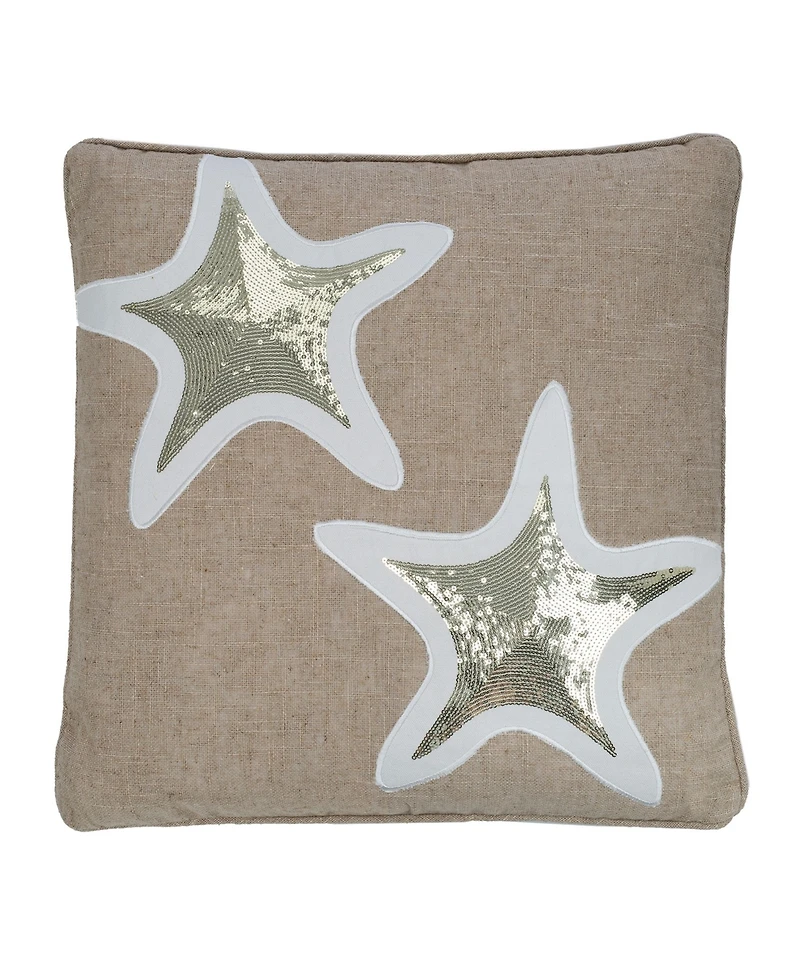 Levtex Maui Sequin Starfish Decorative Pillow, 18" x 18"