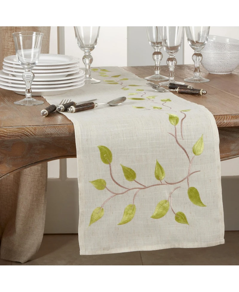 Saro Lifestyle Embroidered Vine Runner