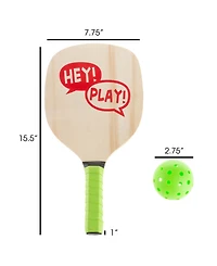 Hey Play Paddle Ball Game Set - Pair Of Lightweight Beginner Rackets, Ball And Carrying Bag For Indoor Or Outdoor Play - Adults And Children