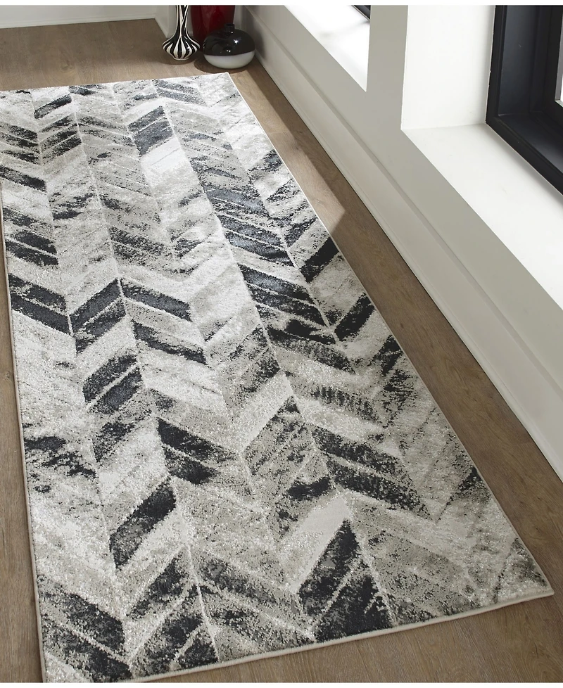 Feizy Micah R3048 Gray 2'10" x 7'10" Runner Rug