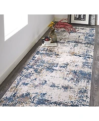 Feizy Cadiz R3891 Blue 3'1" x 10' Runner Rug