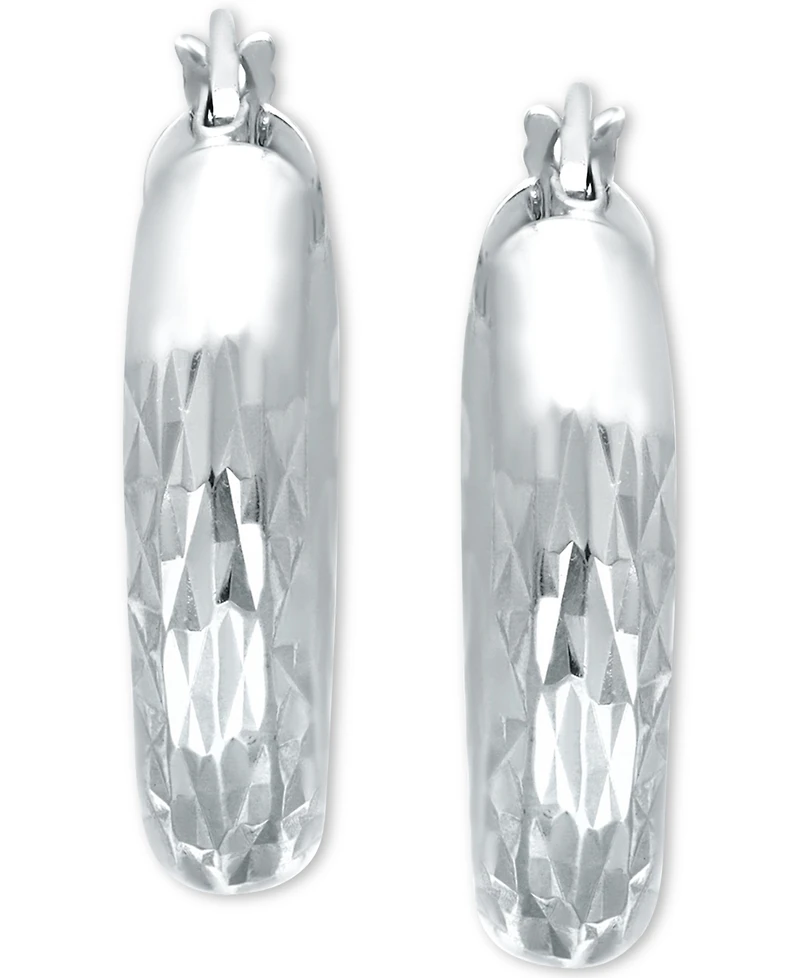 Giani Bernini Small Embellished Hoop Earrings in Sterling Silver, 25mm, Created for Macy's