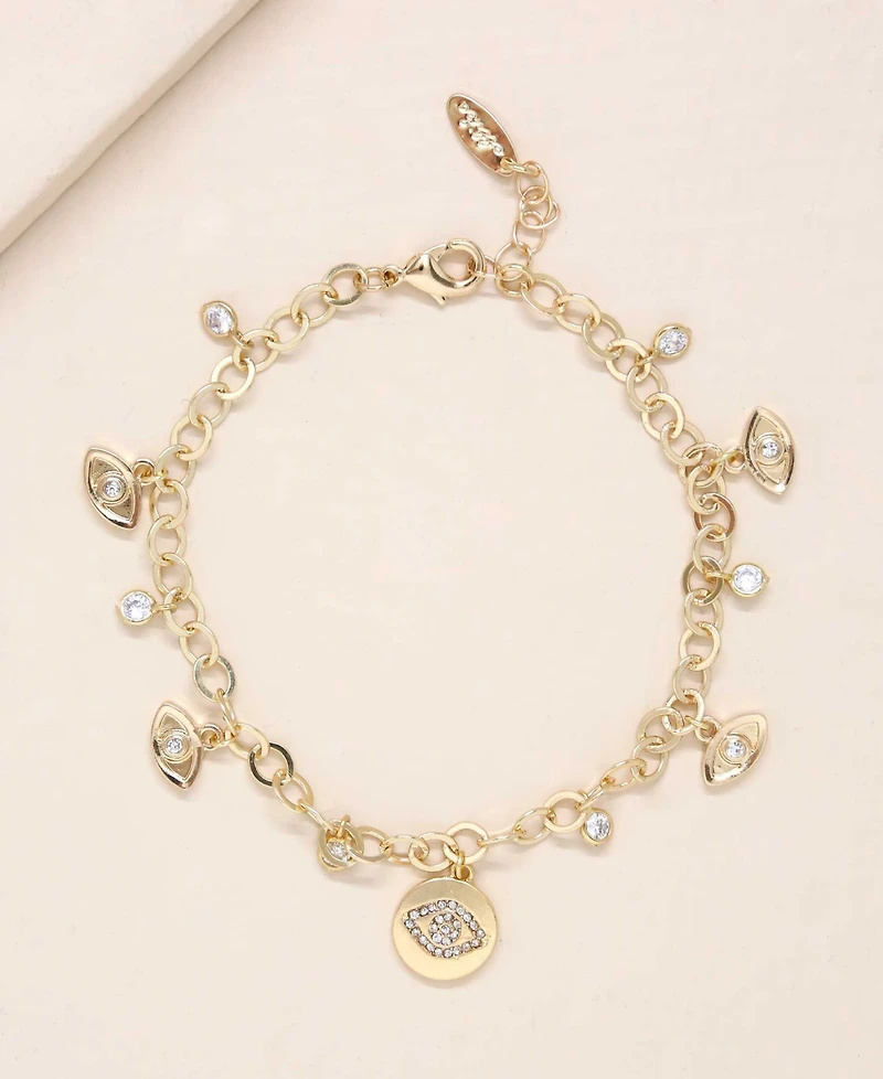 Ettika Third Eye Crystal Charm Anklet