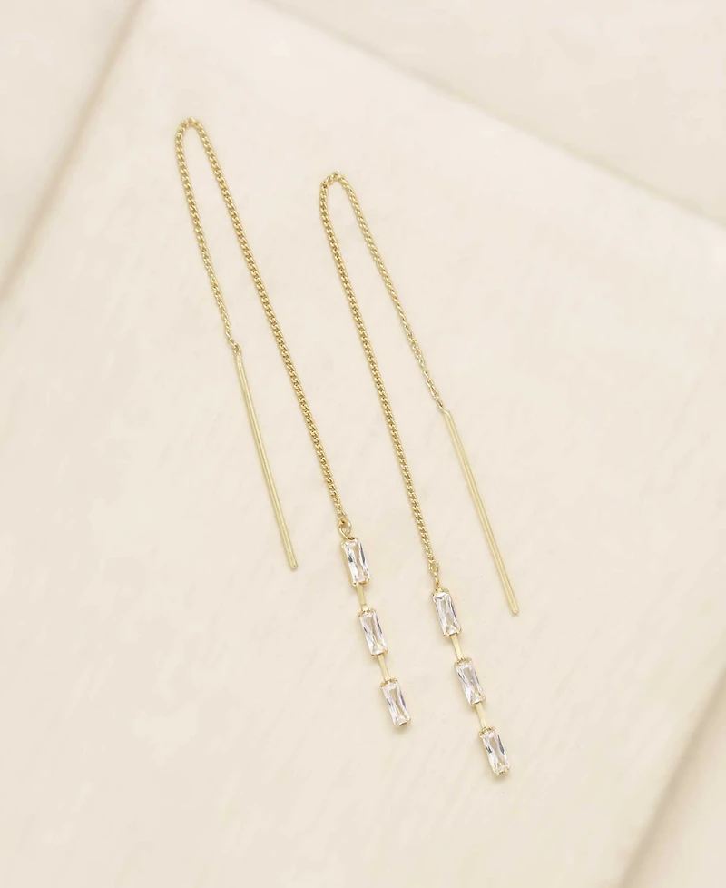 Ettika Crystal Baguette Threader Earrings