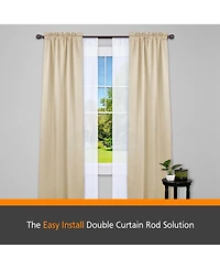 Kenney Fast Fit Easy Install Birkin 5/8" Decorative Window Double Curtain Rod