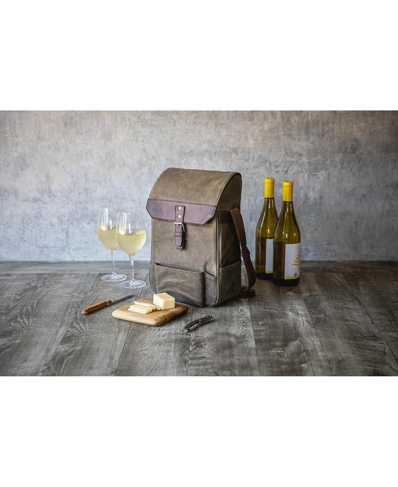Legacy by Picnic Time 2 Bottle Insulated Wine & Cheese Cooler with Cheese Board, Knife & Corkscrew