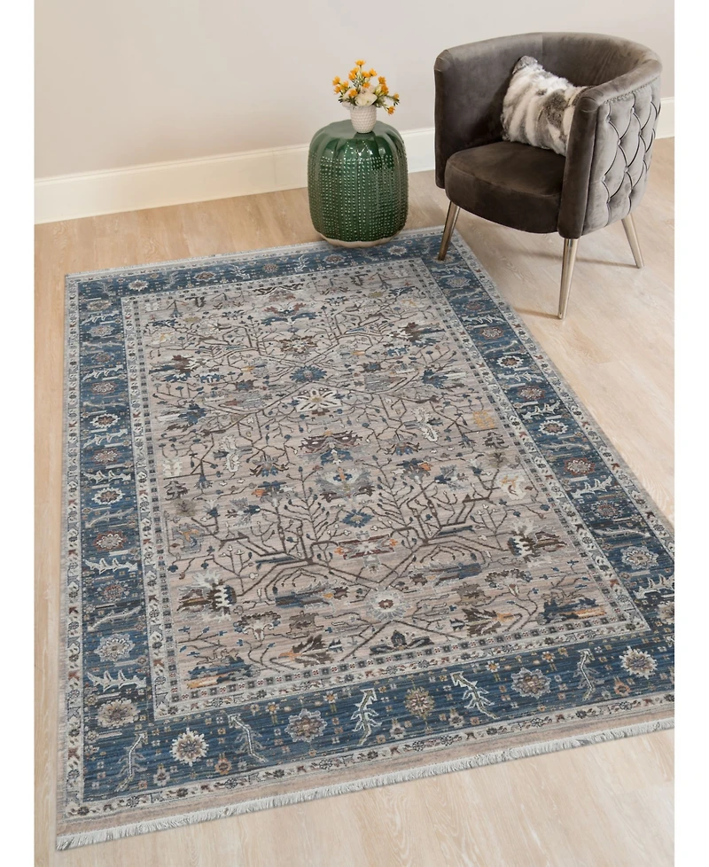 Amer Rugs Arcadia Arc-4 Beige/Navy 7'1" x 10' Area Rug