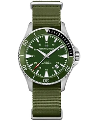 Hamilton Unisex Swiss Automatic Scuba Green Nato Strap Watch 40mm