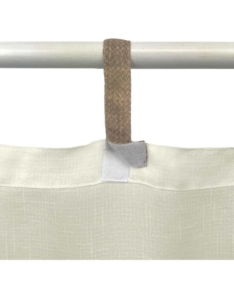 Threadmade Darien Solid Indoor/Outdoor Sheer Adhesive Loop Tab Top Window Curtain Panel