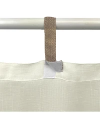 Threadmade Darien Solid Indoor/Outdoor Sheer Adhesive Loop Tab Top Window Curtain Panel