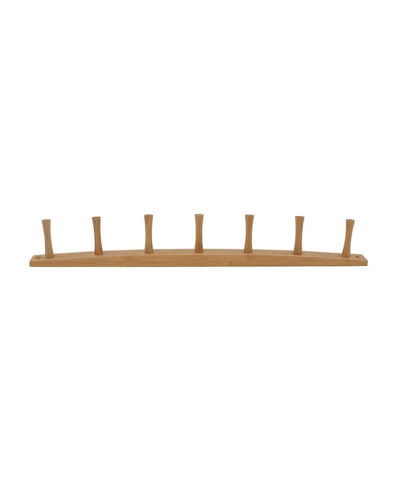 Spectrum Diversified Wall-Mounted 7 Peg Wood Hook Rack