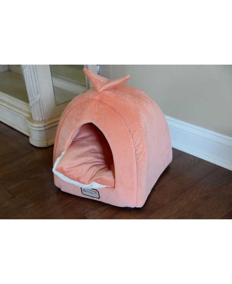 Armarkat Cat Bed Cave Shape, Orange/Ivory, C10HCS/Mb - Silky Soft Plush and Luxurious Velvet