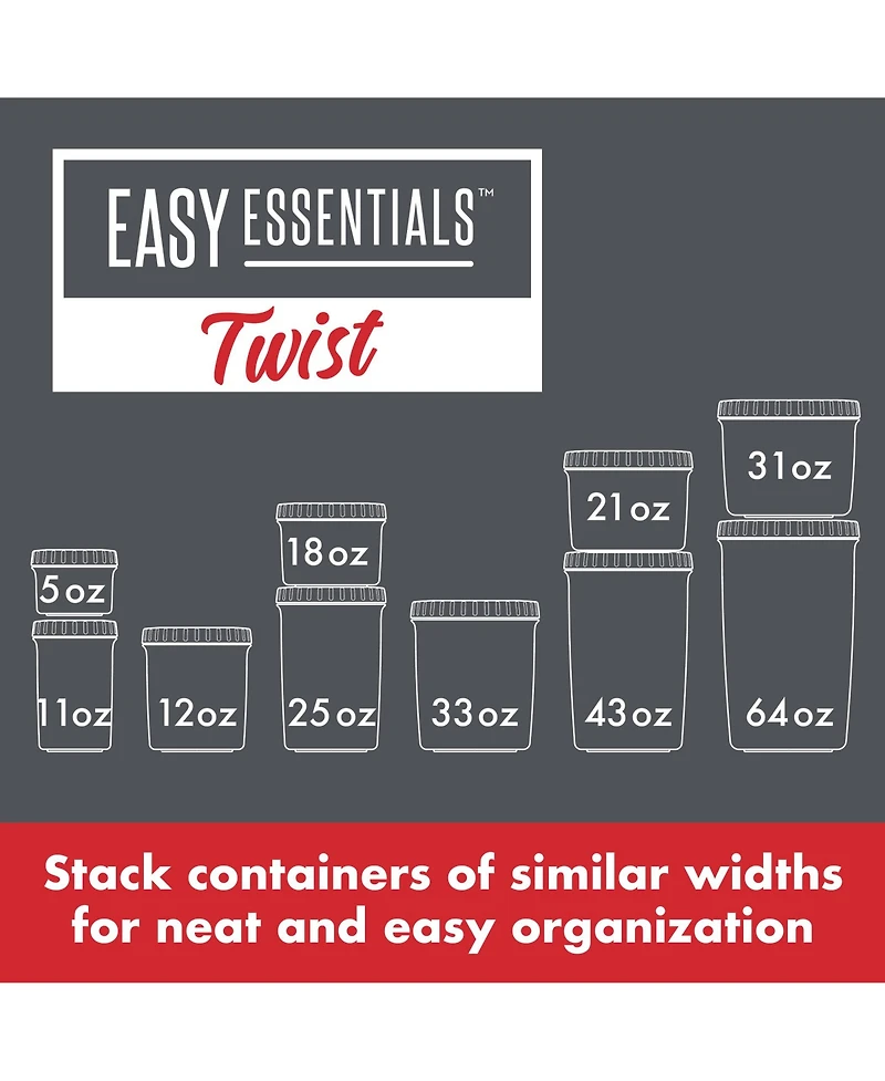 Lock n Lock Easy Essentials 20-Pc. Twist Food Storage Containers, Created for Macy's