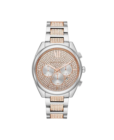 Michael Kors Women's Janelle Women's Two-Tone Pave Glitz Bracelet Watch 42mm MK7098