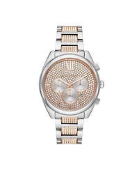 Michael Kors Women's Janelle Women's Two-Tone Pave Glitz Bracelet Watch 42mm MK7098