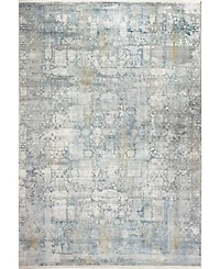 Bashian Charm Cha-05 Gray, Blue 7'9" x 9'9" Area Rug