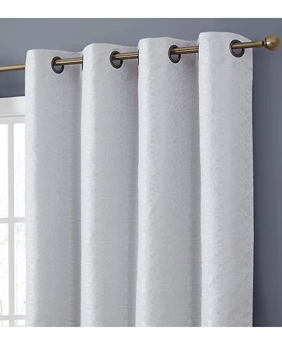 Hlc.me Mia Moroccan Tile 100% Complete Blackout Heavy Thermal Insulated Heat/Cold/Uv Absorbing Grommet Curtain Drapery Panels for Bedroom & Living Roo