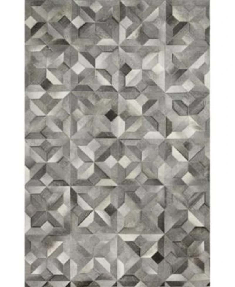 Bashian Cowhide Hie 04 Gray Area Rug