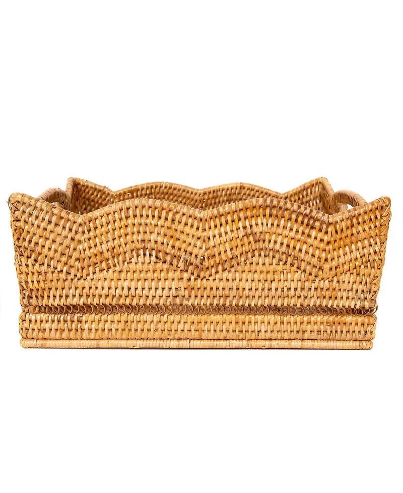 Artifacts Trading Company Rattan Scallop Collection Shelf Basket