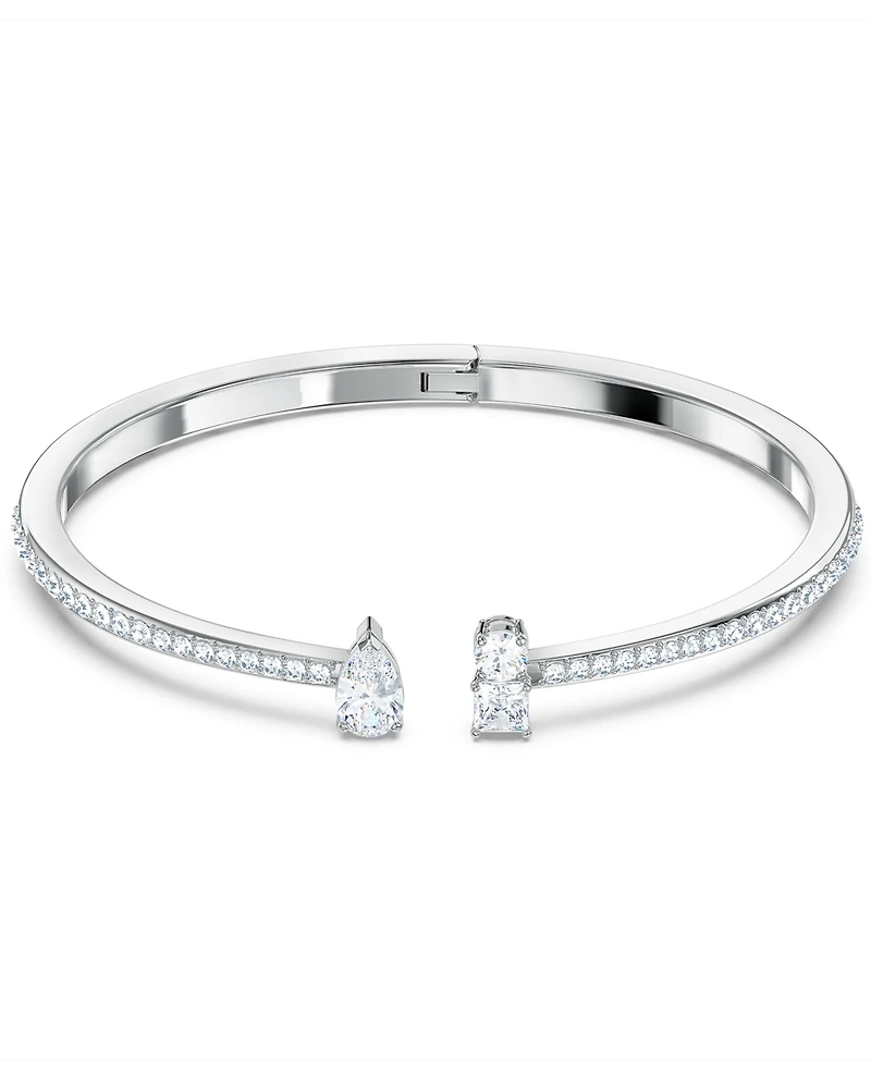 Swarovski Silver-Tone Crystal Cuff Bracelet