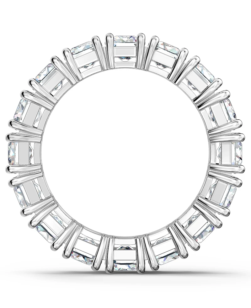 Swarovski Silver-Tone Baguette-Crystal Wide Ring