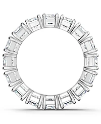 Swarovski Silver-Tone Baguette-Crystal Wide Ring