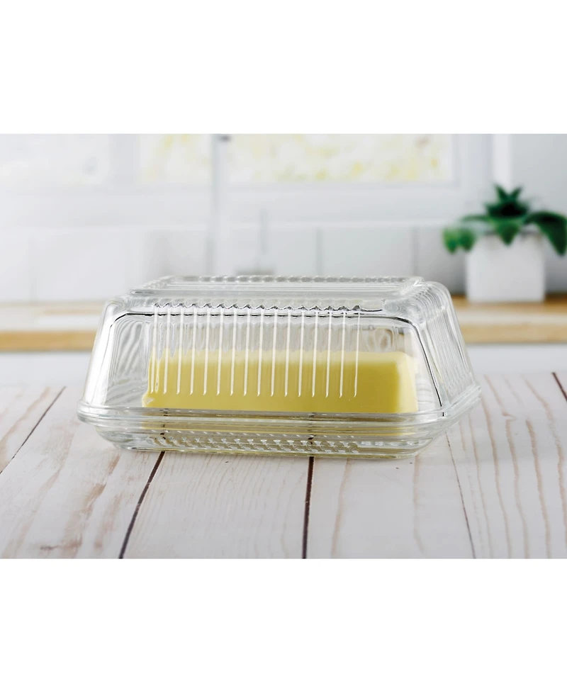 Circle Glass Farm Butter Dish