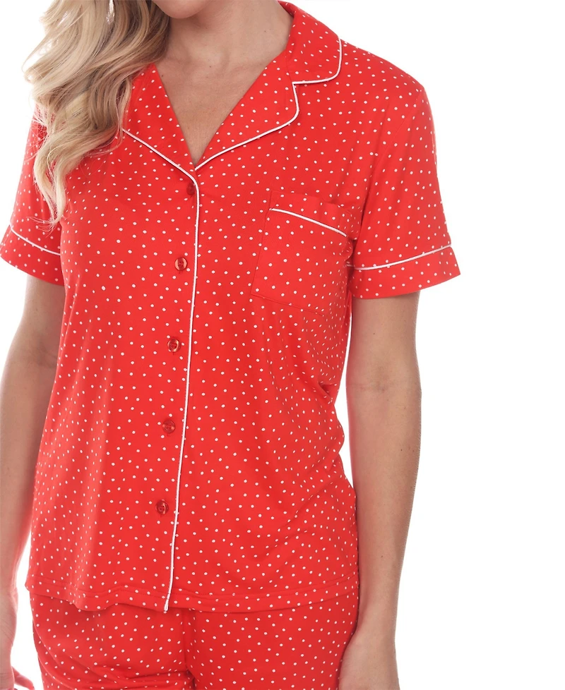 White Mark Short Sleeve Pajama Set