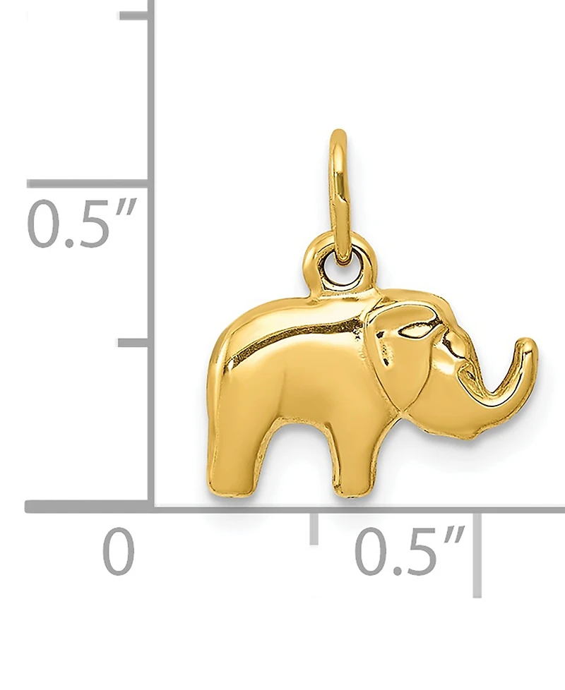 Elephant Charm Pendant in 14k Yellow Gold