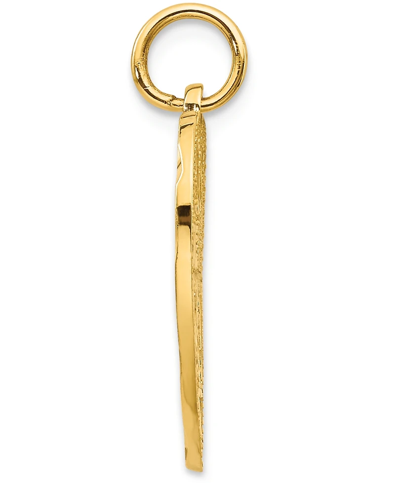 Sweet 16 Heart Charm Pendant in 14k Yellow Gold