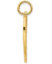 Sweet 16 Heart Charm Pendant in 14k Yellow Gold
