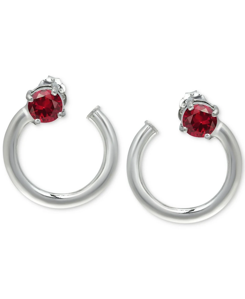 Giani Bernini Cubic Zirconia Front & Back Hoop Earrings, Created for Macy's