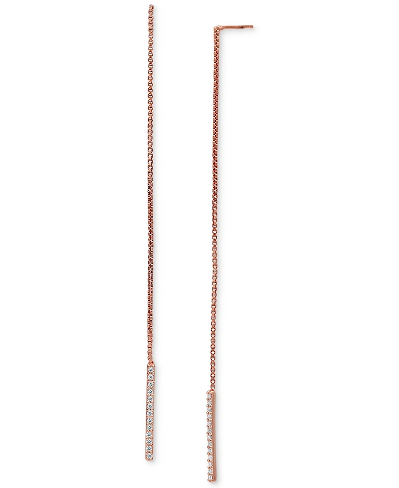 Giani Bernini Cubic Zirconia Threader Earrings in 18k Rose Gold-Plated Sterling Silver, Created for Macy's