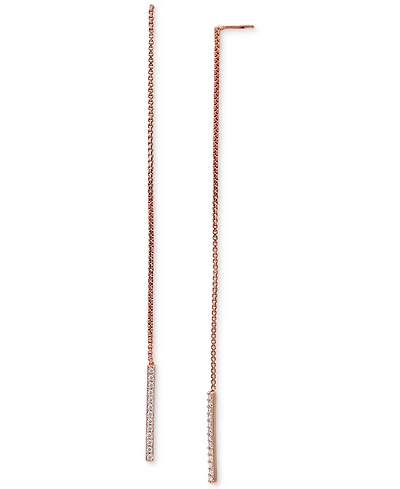 Giani Bernini Cubic Zirconia Threader Earrings in 18k Rose Gold-Plated Sterling Silver, Created for Macy's