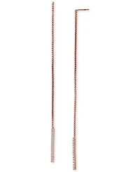 Giani Bernini Cubic Zirconia Threader Earrings in 18k Rose Gold-Plated Sterling Silver, Created for Macy's