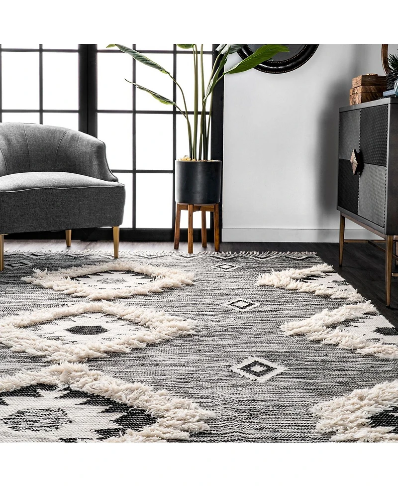 nuLoom Savannah SPMO01A Black 5' x 8' Area Rug