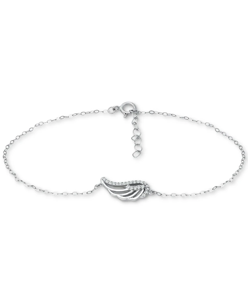Giani Bernini Cubic Zirconia Wing Chain Ankle Bracelet, Created for Macy's